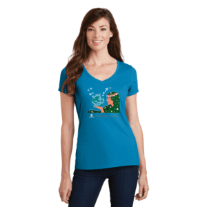 Earth Day 2023 Woman V-Neck T-Shirt, Sapphire