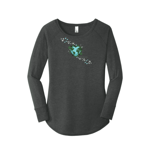 2023 Earth Day Heart World Tunic Black Frost