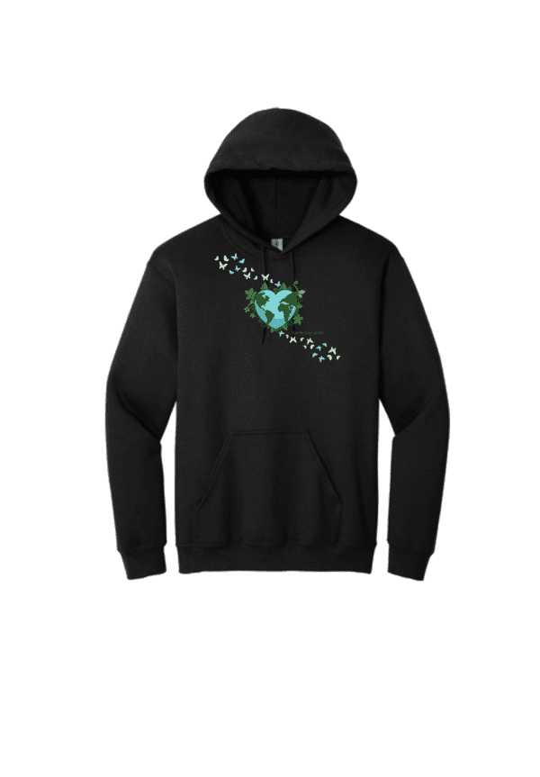 Earth Day Hoodie 2023 with Heart World by Wings of Change