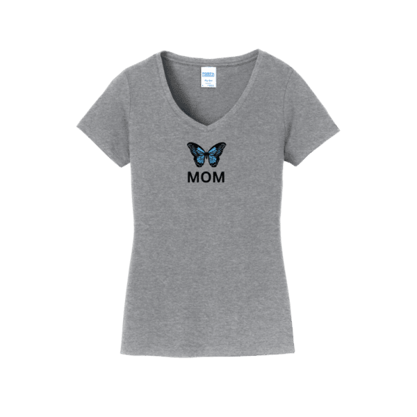 Mom butterfly tee in athletic heather