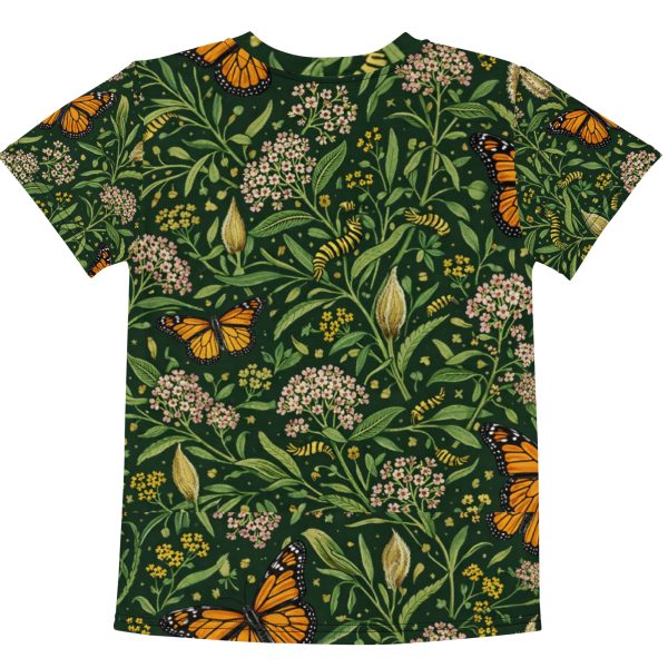 Kids Monarch Butterfly & Narrowleaf Milkweed Habitat T-Shirt